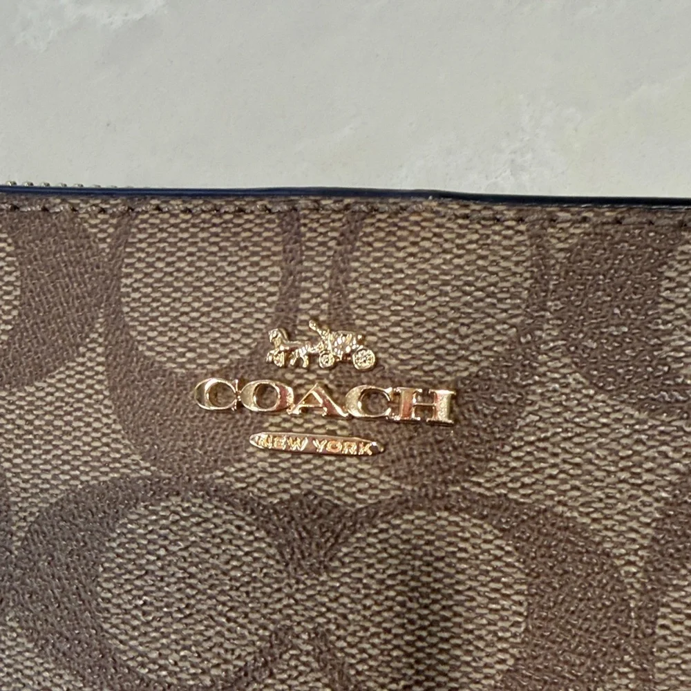 Coach Signature Brown and Tan Wristlet - Picture 8 of 8